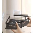 HOME USE γωνιακό ράφι τοίχου αλουμινίου 28x5.5x21cm μαύρο HUH-0159